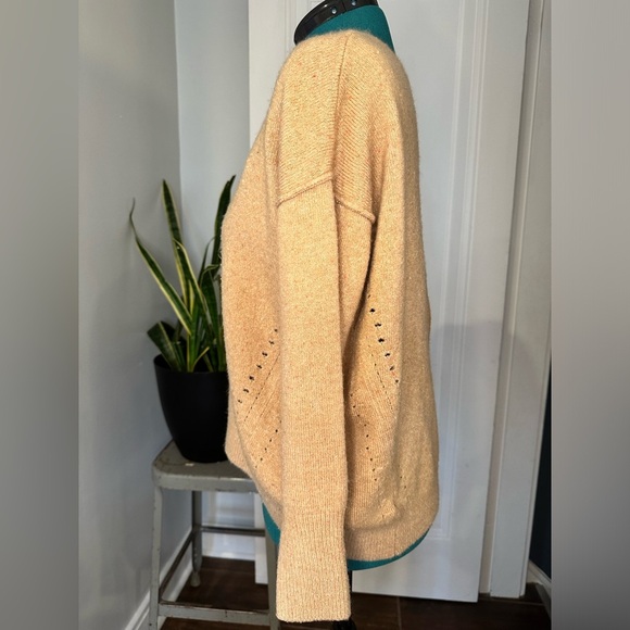 Topshop Tan Pointelle Speckled Pullover Sweater - 4 - Picture 4 of 11